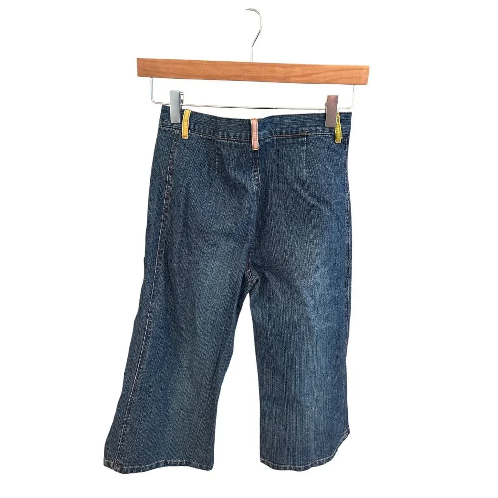 Vintage Y2K Mary-Kate and Ashley Denim Capri Jeans Girls 12 – Rainbow Belt Loops - Picture 2 of 7